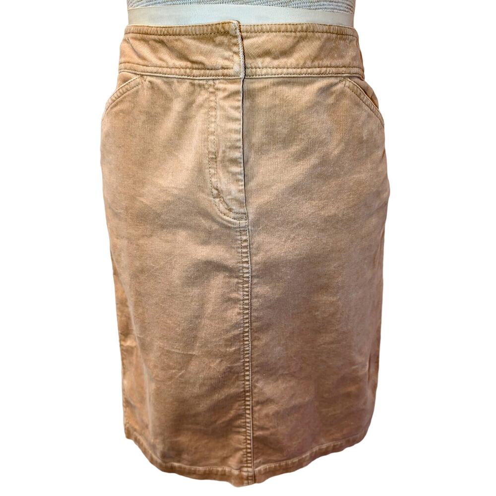 J. Crew Cotton Corduroy Pencil Skirt Side Slit Stretch Tan Size 4